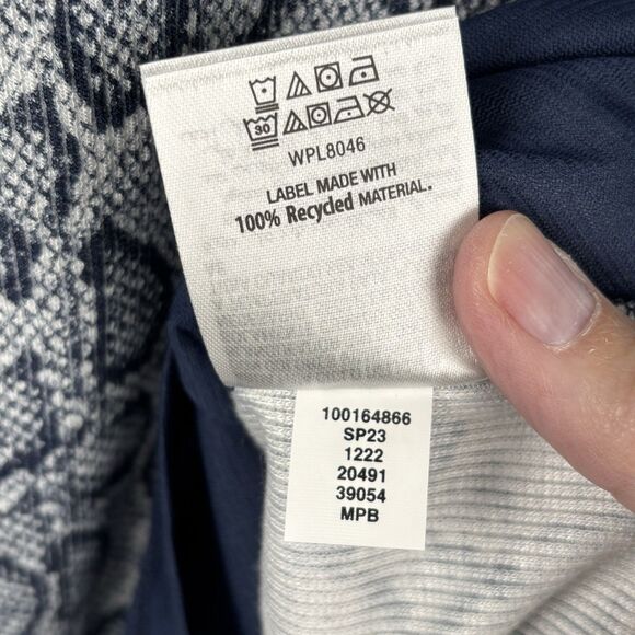 International Concepts Blouse Womens Large Blue Stretch Snakeskin Pattern V-neck - Picture 7 of 9